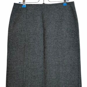 Talbots Classic Gray 100% Wool Pencil Skirt Womens 6 Lined Slit